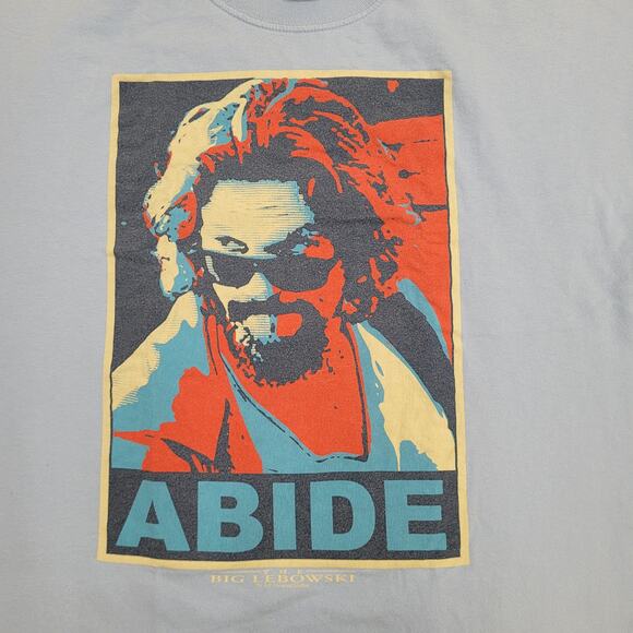 Vintage 90s Big-Lebowski Abide Movie Shirt XL 23x27 Crop - Picture 7 of 13